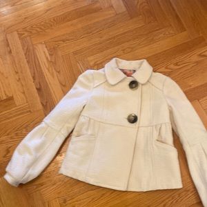 Beige wool jacket with two buttons